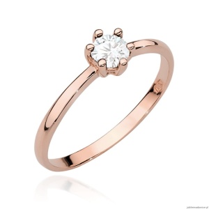 Pierścionek W496 Diament 0,30ct różowe złoto