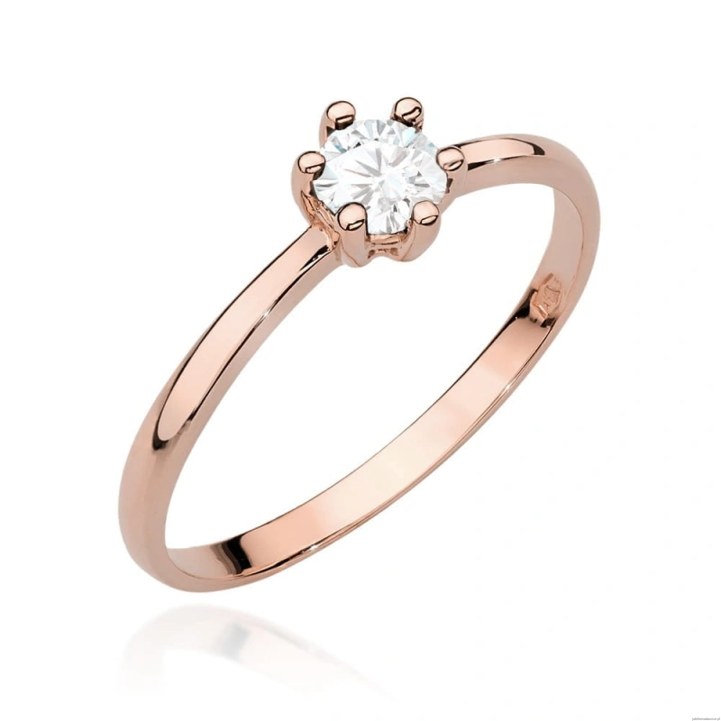 Pierścionek W496 Diament 0,30ct różowe złoto