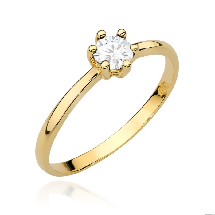 Pierścionek W496 Diament 0,30ct żółte złoto
