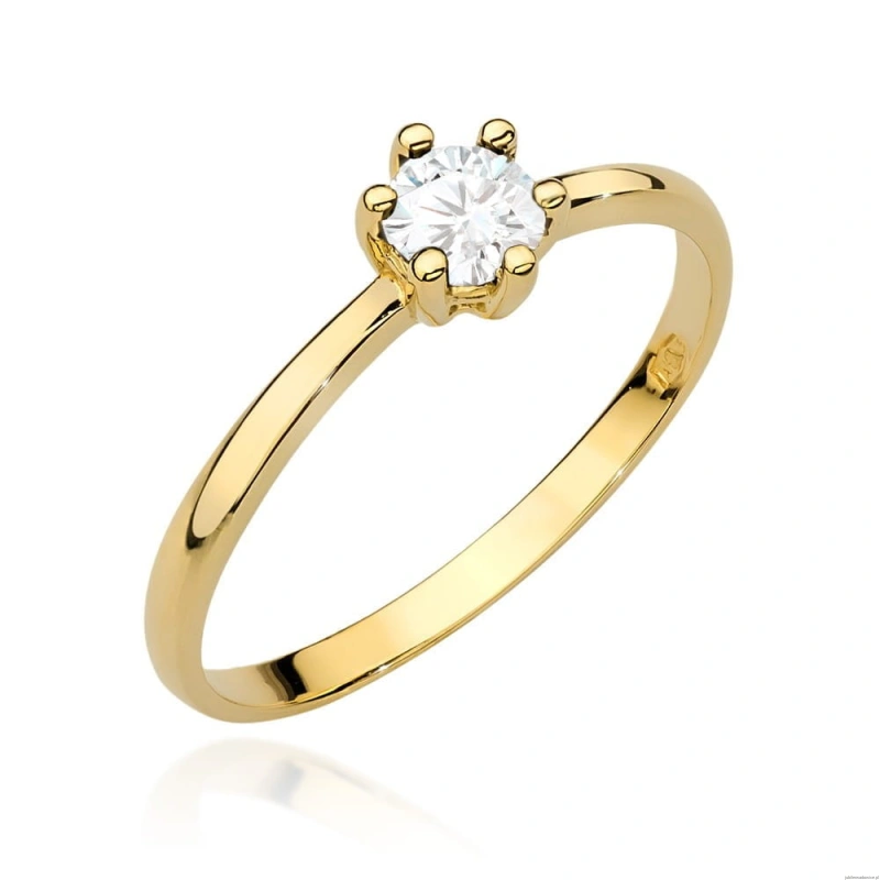 Pierścionek W496 Diament 0,30ct żółte złoto