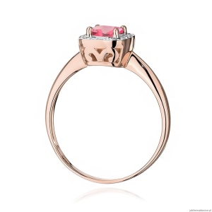 Pierścionek W514 Różowy Topaz 0,65ct różowe złoto