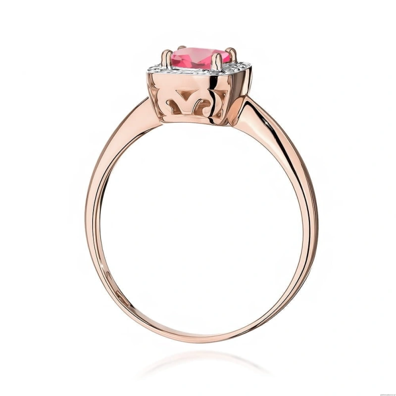 Pierścionek W514 Różowy Topaz 0,65ct różowe złoto