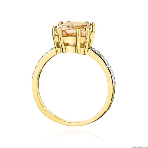 Pierścionek W527 Morganit 2,80ct żółte złoto