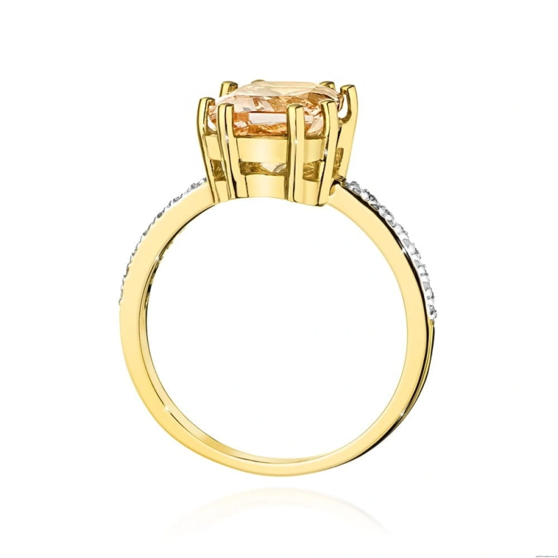 Pierścionek W527 Morganit 2,80ct żółte złoto