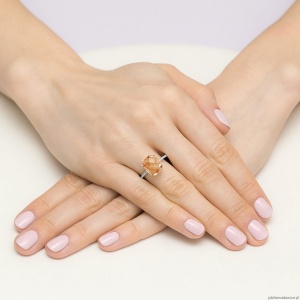 Pierścionek W527 Morganit 2,80ct żółte złoto