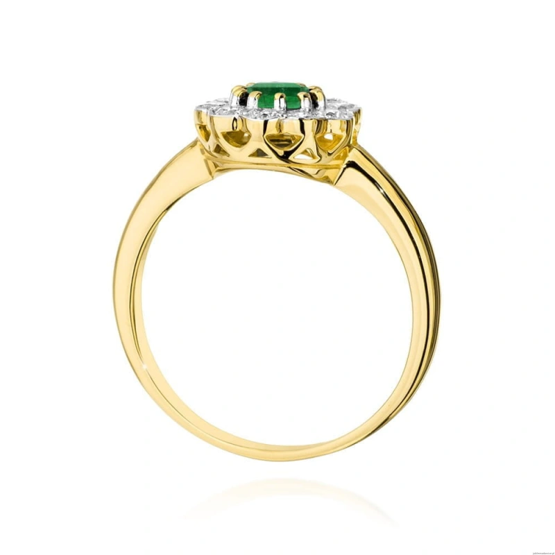 Pierścionek W529 Szmaragd 0,50ct żółte złoto