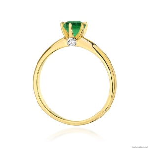 Pierścionek W557 Szmaragd 0,50ct żółte złoto