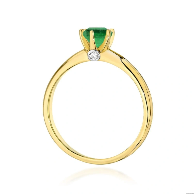 Pierścionek W557 Szmaragd 0,50ct żółte złoto