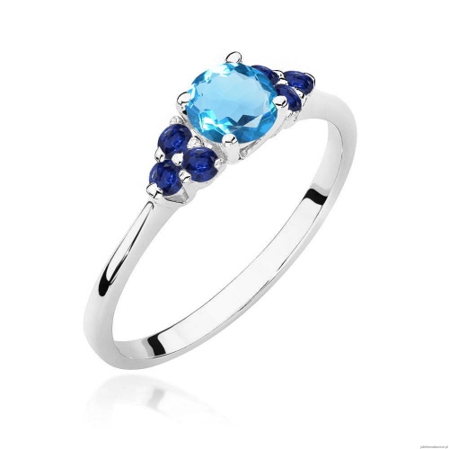 Pierścionek W451 Topaz 0,50ct białe złoto