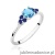 Pierścionek W451 Topaz 0,50ct białe złoto