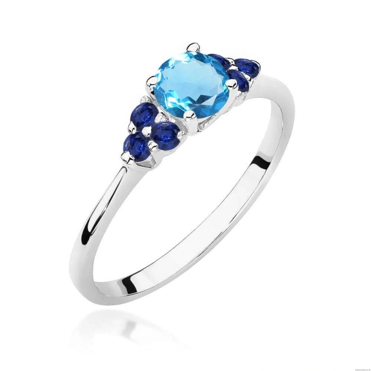 Pierścionek W451 Topaz 0,50ct białe złoto