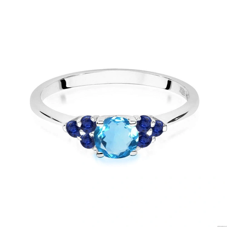 Pierścionek W451 Topaz 0,50ct białe złoto