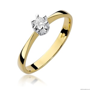 Pierścionek W111 Diament 0,20ct żółte złoto