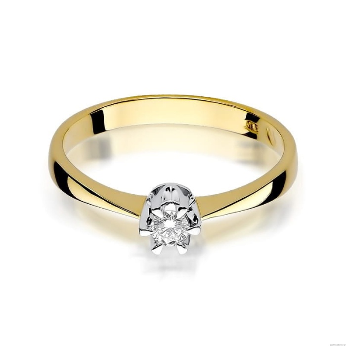 Pierścionek W111 Diament 0,20ct żółte złoto