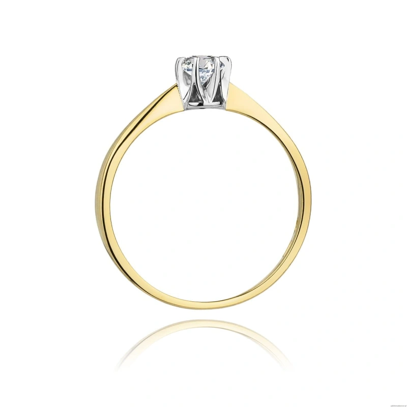 Pierścionek W111 Diament 0,20ct żółte złoto