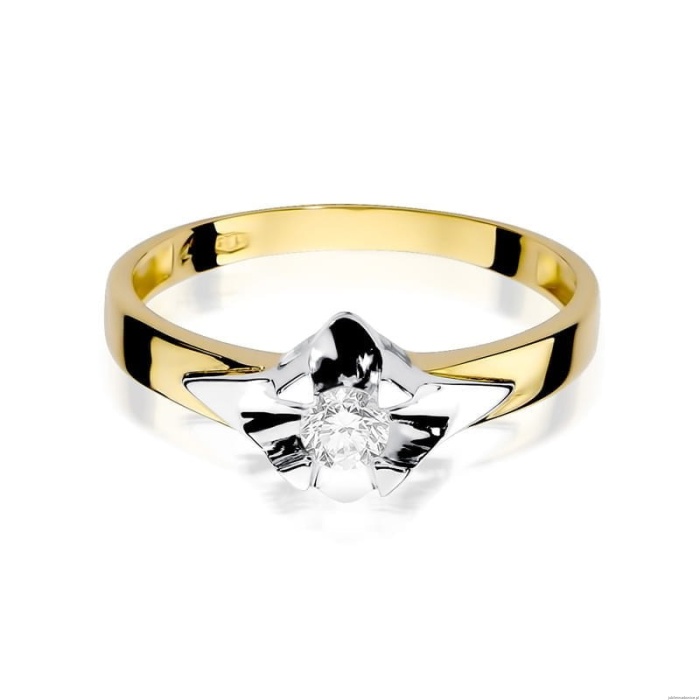 Pierścionek W155 Diament 0,23ct żółte złoto