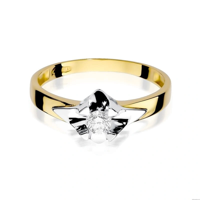 Pierścionek W155 Diament 0,25ct żółte złoto