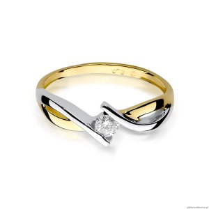 Pierścionek W191B Diament 0,08ct żółte złoto