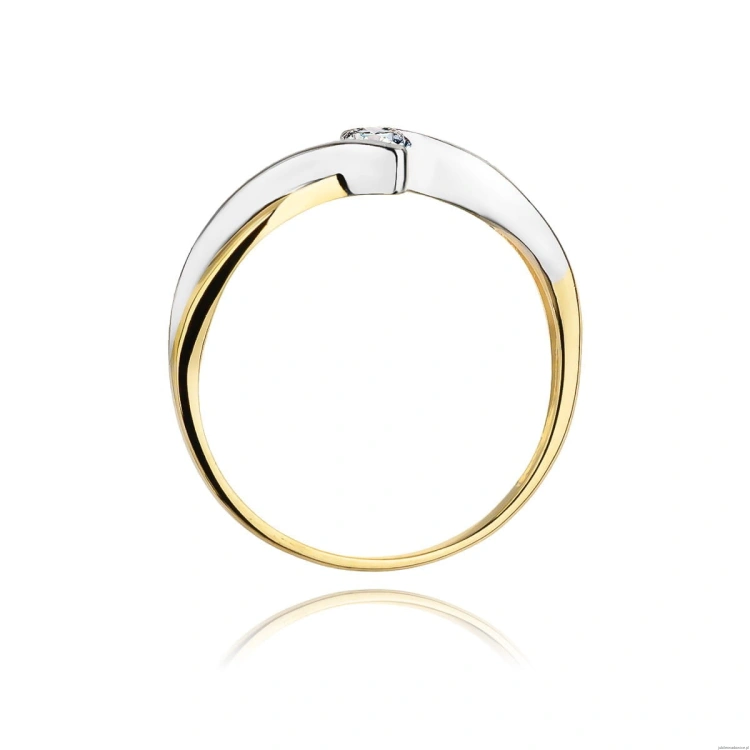 Pierścionek W191B Diament 0,08ct żółte złoto