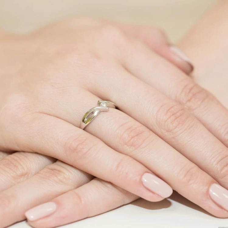 Pierścionek W191B Diament 0,08ct żółte złoto