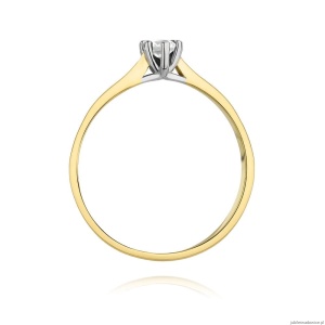 Pierścionek W222 Diament 0,12ct żółte złoto