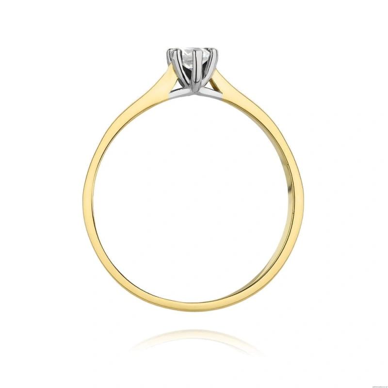 Pierścionek W222 Diament 0,12ct żółte złoto