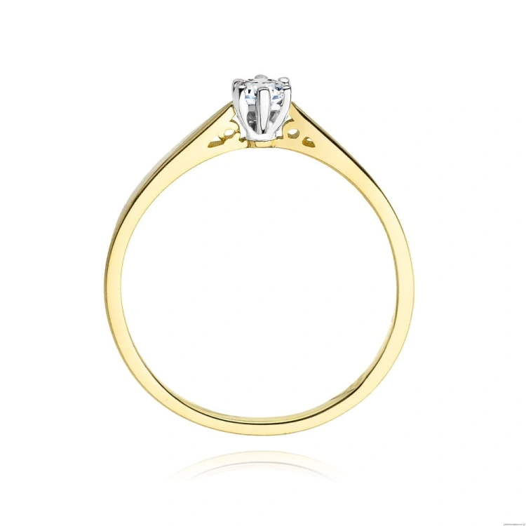 Pierścionek W229 Diament 0,08ct żółte złoto