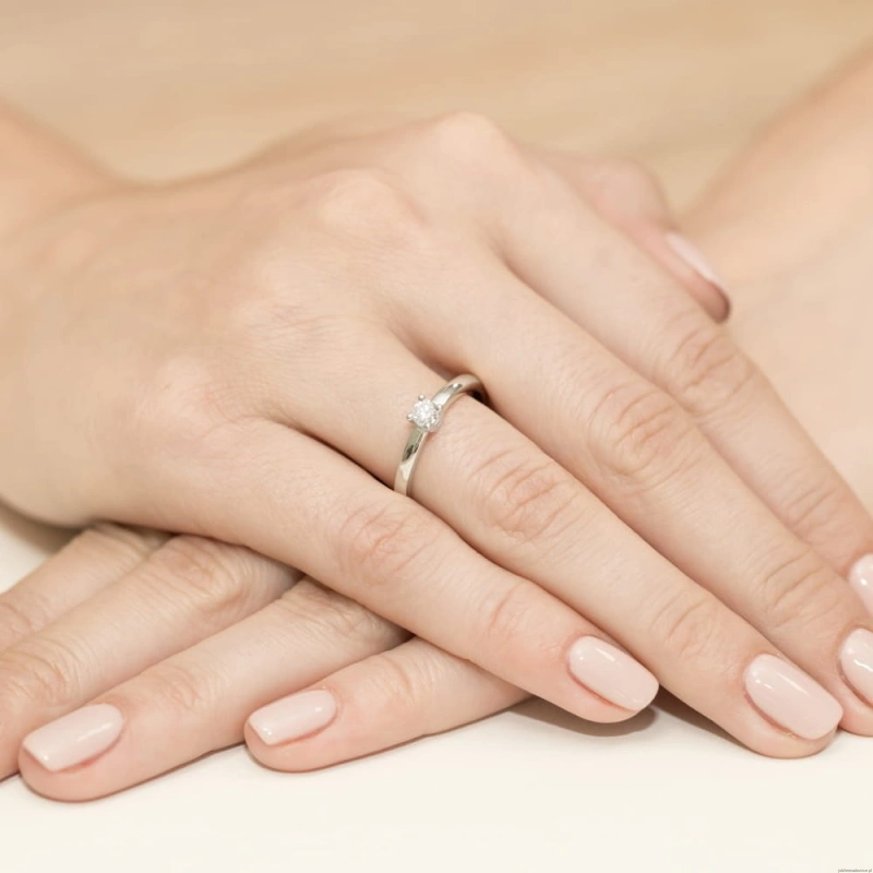 Pierścionek W292 Diament 0,25ct białe złoto