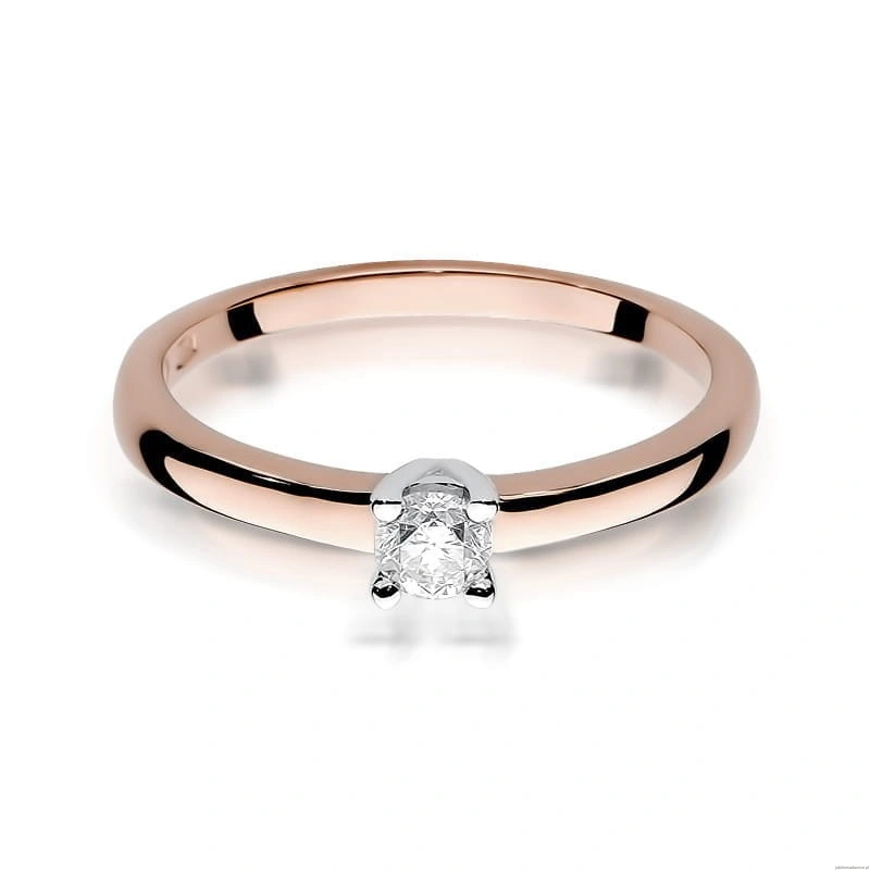 Pierścionek W292 Diament 0,15ct różowe złoto