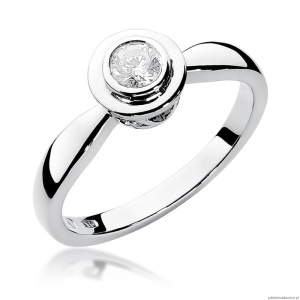 Pierścionek W294 Diament 0,30ct białe złoto