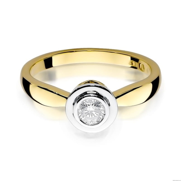 Pierścionek W294 Diament 0,30ct żółte złoto