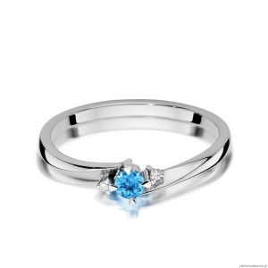 Pierścionek W346 Topaz 0,15ct białe złoto