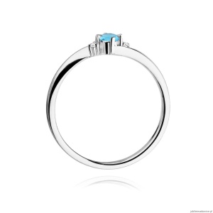 Pierścionek W346 Topaz 0,15ct białe złoto