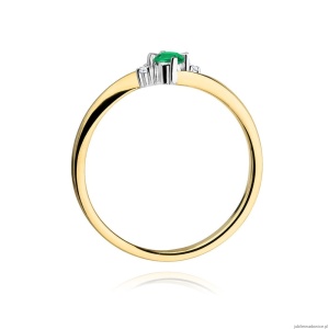 Pierścionek W346 Szmaragd 0,15ct żółte złoto