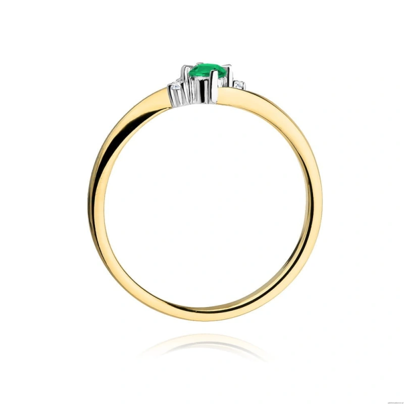 Pierścionek W346 Szmaragd 0,15ct żółte złoto