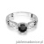 Pierścionek W014 Czarny Diament 0,50ct białe złoto