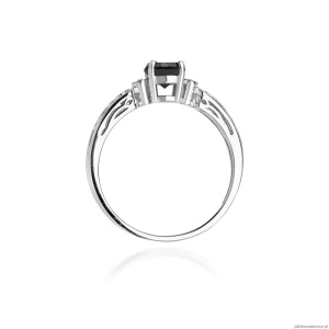 Pierścionek W014 Czarny Diament 0,50ct białe złoto