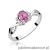 Pierścionek W019 Różowy Szafir 0,45ct białe złoto