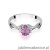 Pierścionek W019 Różowy Szafir 0,45ct białe złoto
