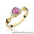 Pierścionek W019 Różowy Szafir 0,45ct żółte złoto