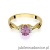 Pierścionek W019 Różowy Szafir 0,45ct żółte złoto