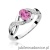 Pierścionek W028 Różowy Szafir 0,45ct białe złoto