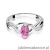 Pierścionek W028 Różowy Szafir 0,45ct białe złoto