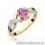 Pierścionek W028 Różowy Szafir 0,45ct żółte złoto