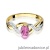 Pierścionek W028 Różowy Szafir 0,45ct żółte złoto