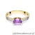 Pierścionek W105 Ametyst 0,60ct żółte złoto