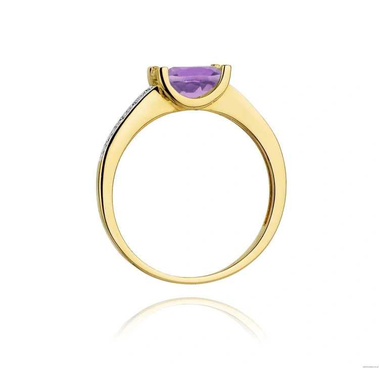Pierścionek W105 Ametyst 0,60ct żółte złoto