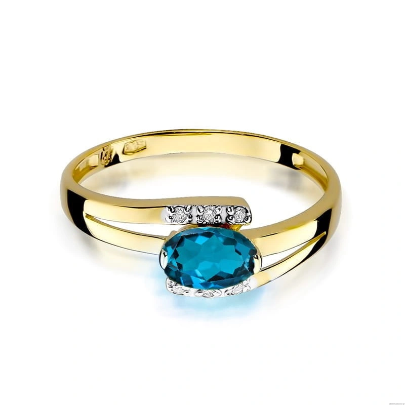 Pierścionek W119 Topaz London Blue 0,50ct żółte złoto