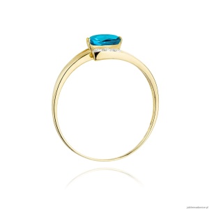 Pierścionek W119 Topaz London Blue 0,50ct żółte złoto