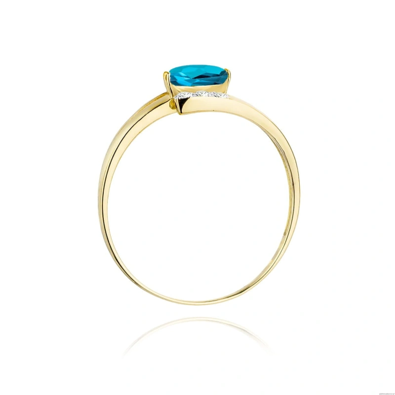 Pierścionek W119 Topaz London Blue 0,50ct żółte złoto